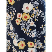 Bluzka z lejącym dekoltem typu woda drobne żółte kwiatki